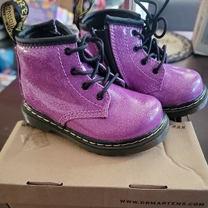 Dr Doc Martens Air Wair Toddler Child 7 bright purple patent boots